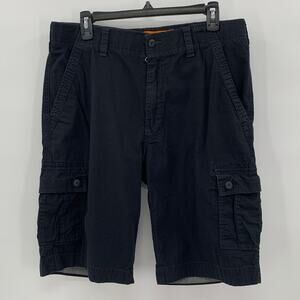 Wearfirst Free-Band Cargo Shorts Mens 34 Black Ripstop Pockets Stretch Outdoors